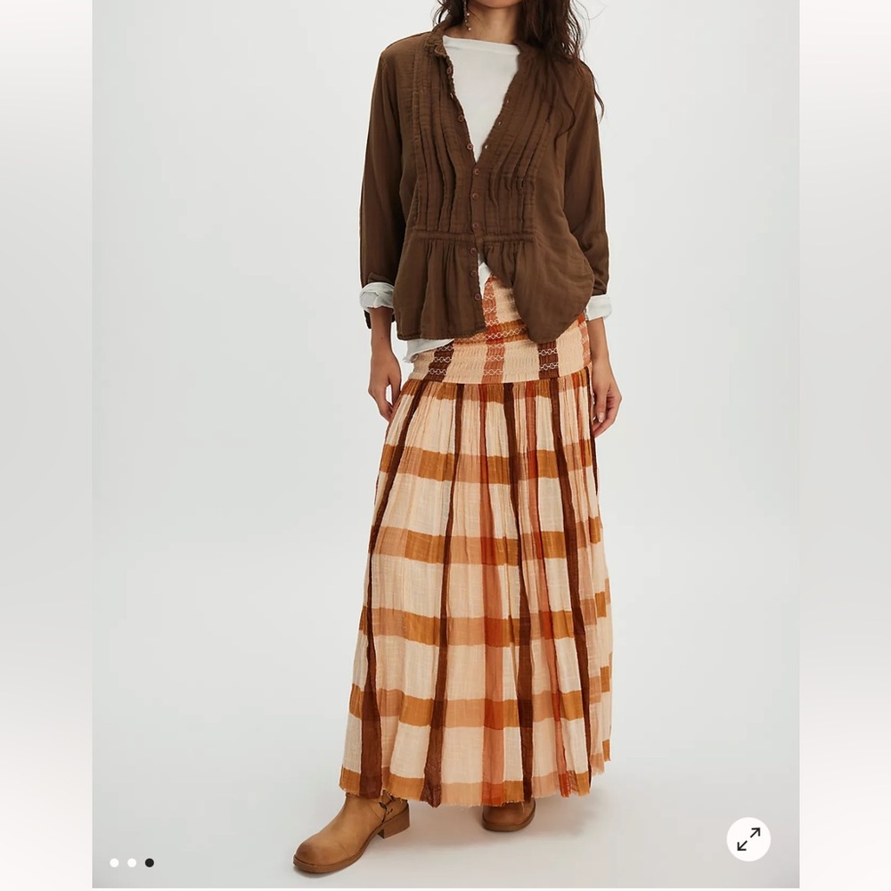 Free People One Ravenna Printed Convertible Maxi Skirt
